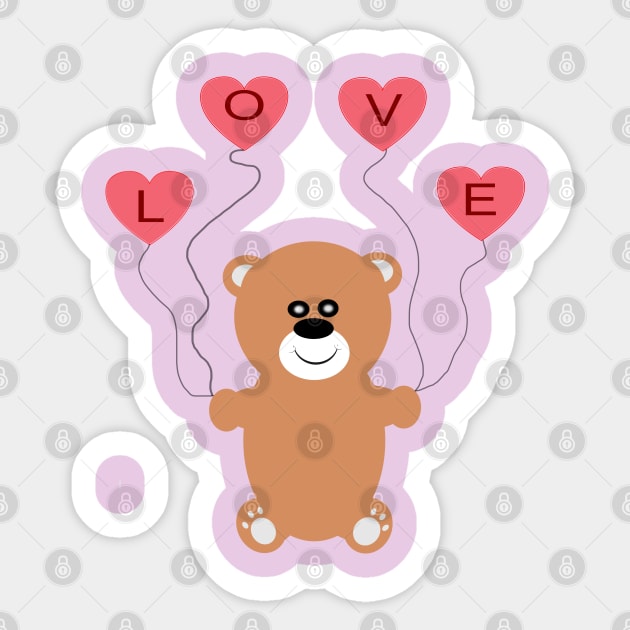 Teddy with Love Sticker by my_art